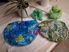 Kids Baby Frog Bath Set - 2 Loofahs, Shower Cap, Toy Ball - Fun Time -FREE Fedex
