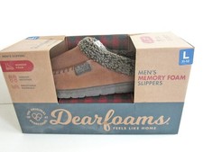 Men's Dearfoams Memory Foam Slippers, Tan, Size L 11-12