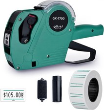 GILLRAJ Price Gun with Label  5000 Labels  2 Inks 1 Pre-Loaded , Black
