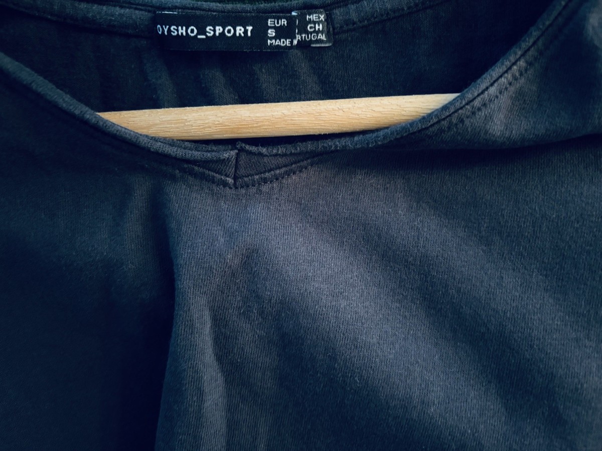 Womens Oysho Sport Top Grey Long Sleeve Shirt Activewear 100% Cotton Size Small View 6