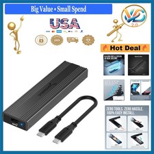Tool-Free USB 3.2 Type-C Enclosure for M.2 NVMe SATA SSD 10Gbps Black