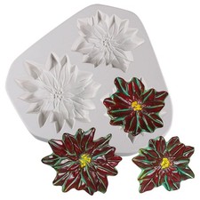 9.5"X 8.5" Deep 1.5" Poinsettia Ornaments Mold Glass Fusing, Finish: 3"-4.25"