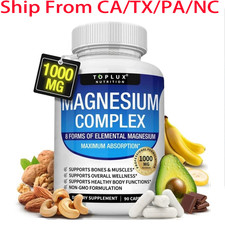 Toplux Magnesium Complex 8 Essential Magnesium Supplement 1000mg 90 Capsules