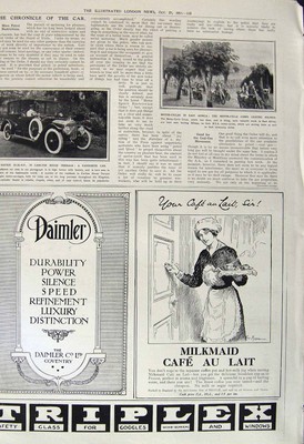 Alter Vintage Druck 1917 Motorrad Afrika Kilossa Napier Carlton Daimler 20.
