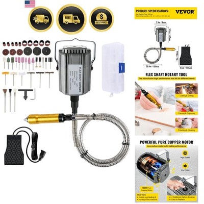 Flex Shaft Grinder 780W Rotary Tool 500-23000RPM Rotary Carver with 1/4'' 3-Ja...