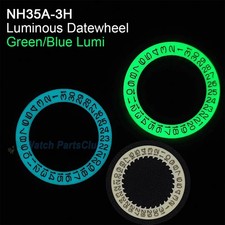 NH35 NH34 Movement Luminous White Date-Wheel 3H Date ModGreen Blue Luminous Disc