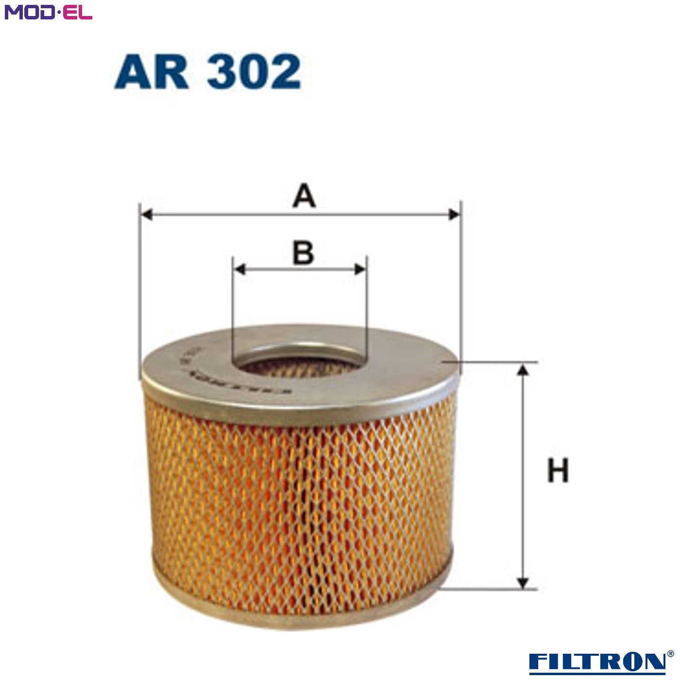 AIR FILTER AR 302 FOR TOYOTA HILUX/Platform/Chassis/IV/Pickup HIACE/II/Van 2.2L