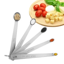 Mini measuring spoon set of 5, stainless steel small measuring spoons