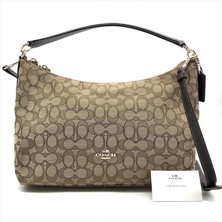 COACH Signature Brown 2-Way Hand Shoulder Bag K463 in Excellent Condition