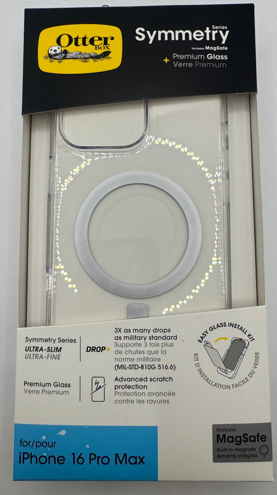 NEW OtterBox For IPHONE 16 PRO MAX Symmetry CLEAR CASE MagSafe + Premium Glass