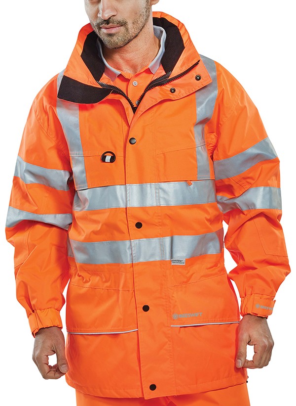 Beeswift Carnoustie Hi-Vis Jacket Orange Size XXXXL