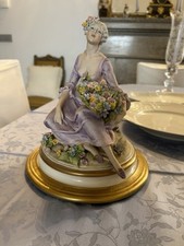 Capodimonte Lady Porcelain Signed VILLARI