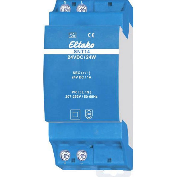 Eltako SNT14 PSU 24V 24W DIN Rail Low Stand-by Loss High Efficiency