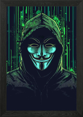 Anonymous Hacker Framed Wall Art Poster Canvas Print Picture