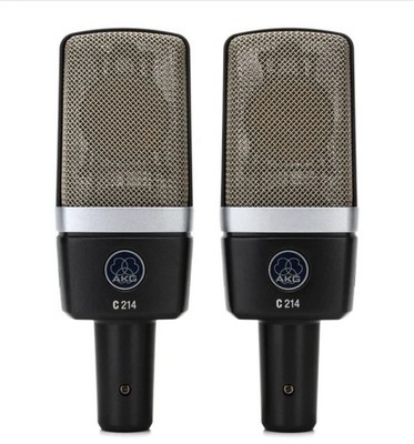 AKG C 214 Large Diaphram Matched Pair, Condenser Microphones. New condition