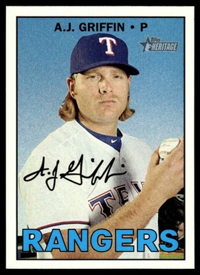 A.J. Griffin 2016 Topps Heritage #565 Texas Rangers 25521 Baseball Card