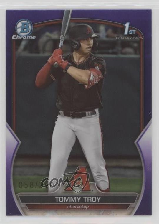2023 Bowman Draft Chrome Purple Refractor 58/250 Tommy Troy #BDC-103 6fs
