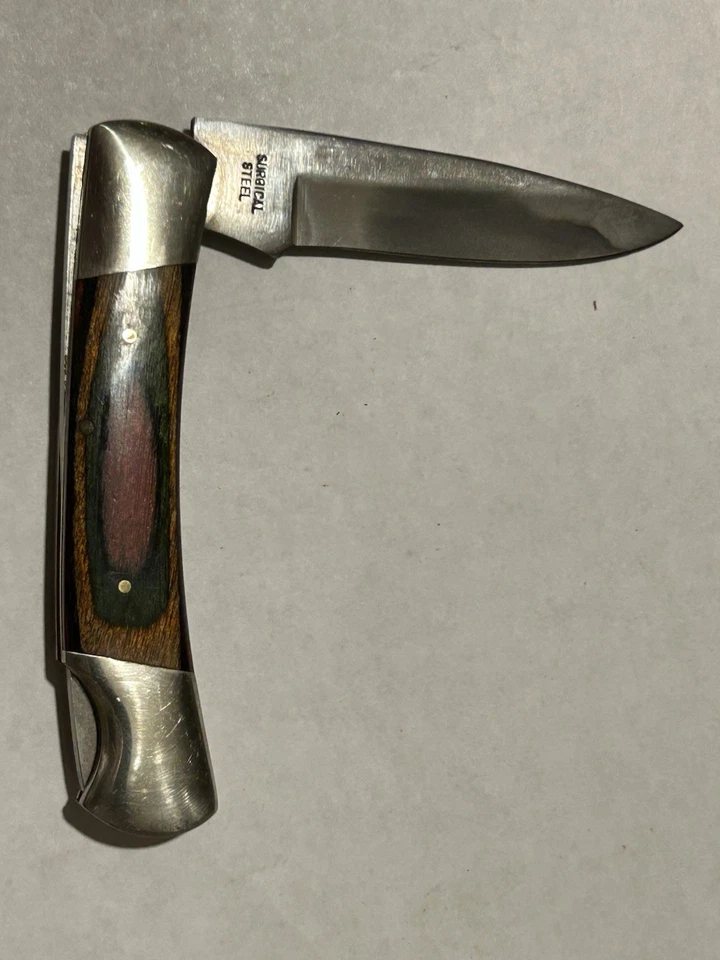 VTG EUC Frost Cutlery Japan folding knife Multi Colored Wood Handle - Image 2 of 3