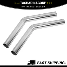 2pcs 45 Degrees Bend 2" OD Car DIY Custom Mandrel Exhaust Pipe Stainless Steel
