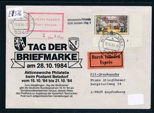 E8376) Tag der Briefmarke, Eilb.-DS ab Betzdorf 1984 n.&Ouml;sterreich, Teil-BAR !!