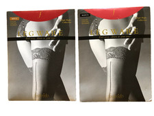 Frederick's of Hollywood Legware 2 Pair Black and Bare Size 1x Thigh High New