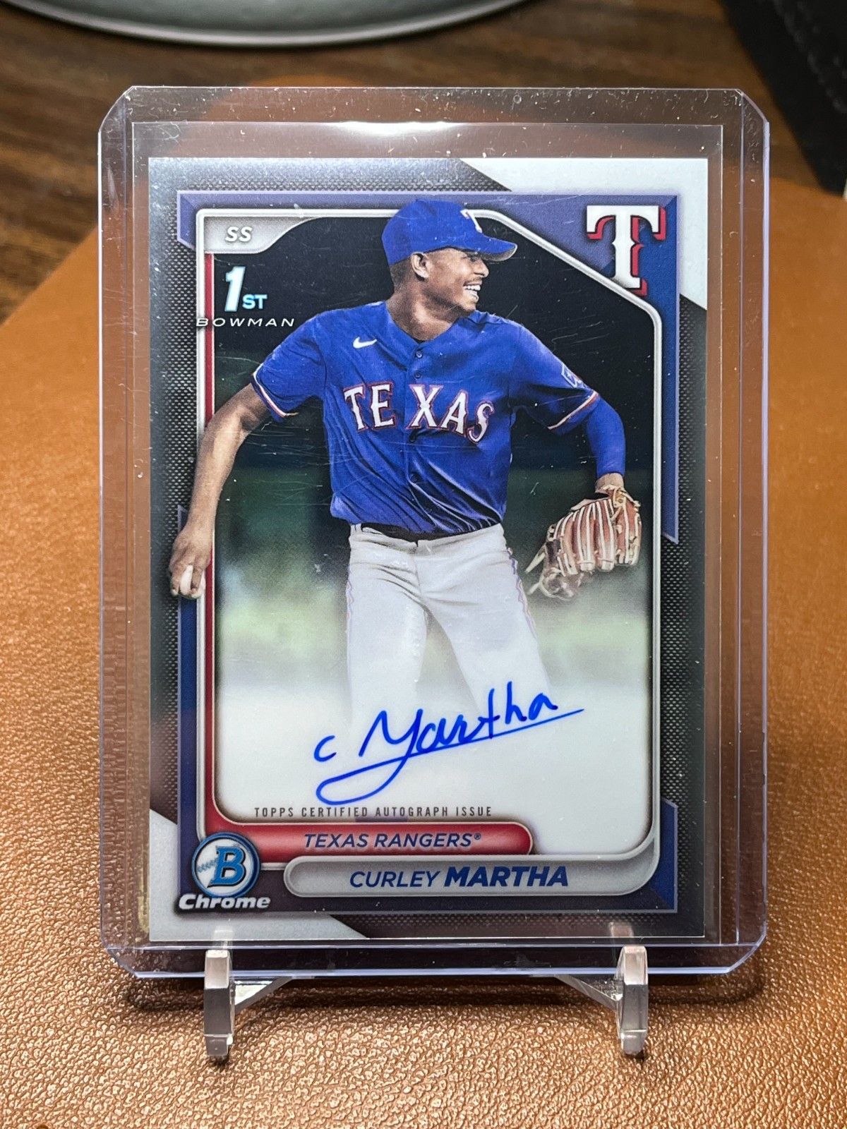Curley Martha 2024 Bowman Chrome #CPACM base 1st RC auto Texas Rangers