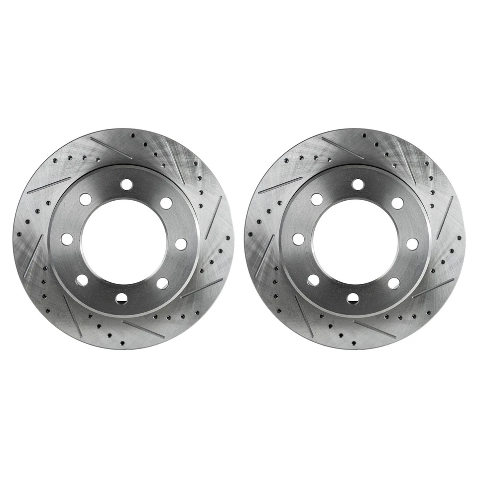 Disc Brake Rotor and Pad Kit For 2011-2018 Ram 2500 Rear Drilled RWD - Image 2 of 4