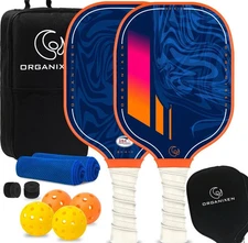 pickleball paddle set of 2 paddles, balls and carrying bag