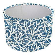 Denim Coral Reef Drum Lampshade, Ceiling shade, Table Lamp