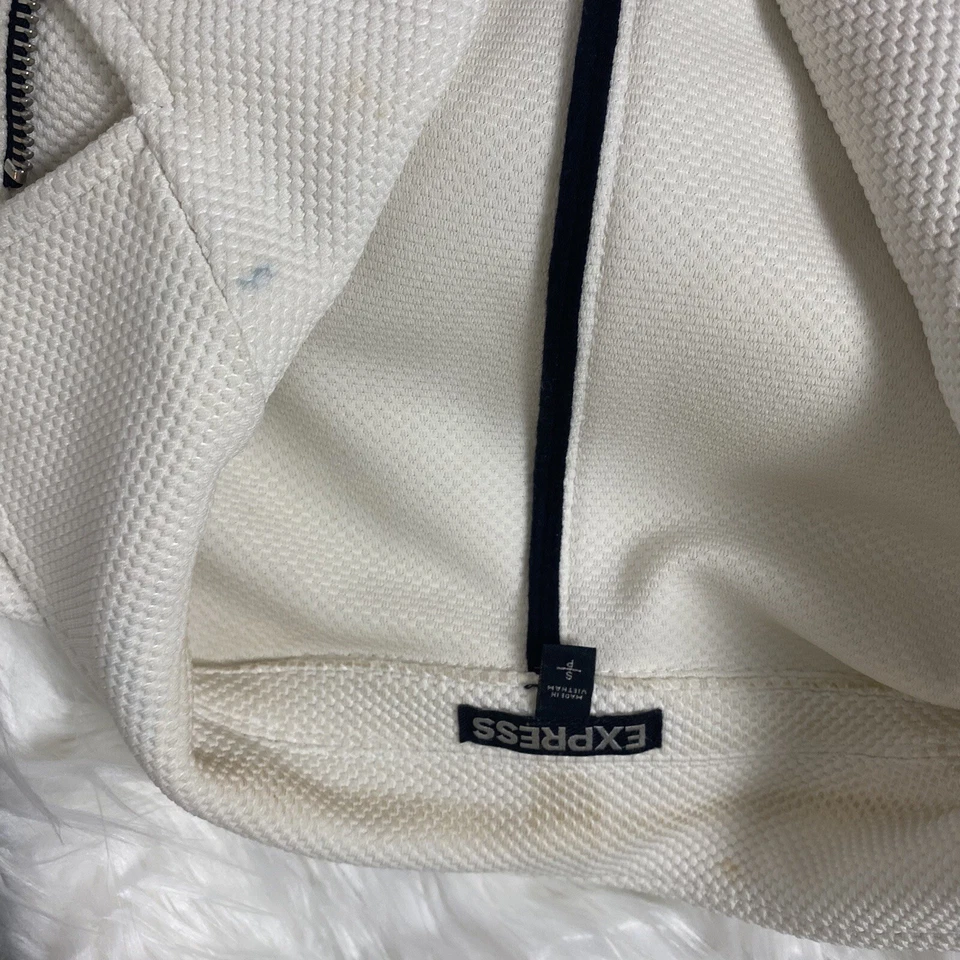 Express 白色摩托夹克,帆布,尺寸 S — 第 3/4 张图片