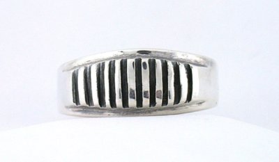 Sterling vertikale Linie erhaben oben abstraktes Band Sterlingsilber Ringgröße 13,25