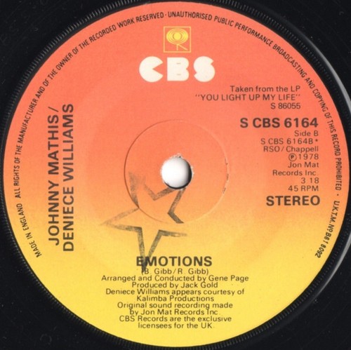 Johnny Mathis / Deniece Williams - Too Much, Too Little, Too Late 7", Single Ver - Picture 2 of 4