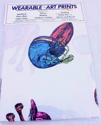 VTG 90s Sports Appliques Fabric Wearable Art Prints WA22821 David Textiles