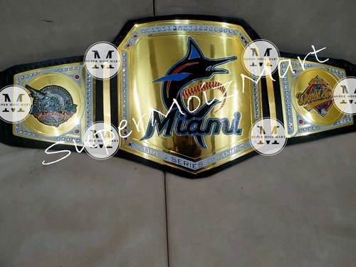 Miami Merlins MLB Championship Belt 2mm Brass - Picture 2 of 5