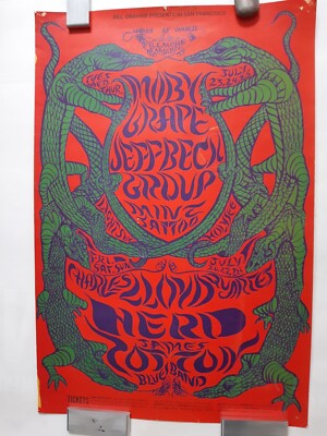 Konzertplakat (Original) Jeff Beck Group (mit Rod Stewart und Ron Wood) 1968, 
