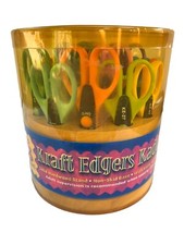 Kraft Edgers Kaddy w/ 18 Mixed Edging Scissors Solid Wood Stand Non Skid Base