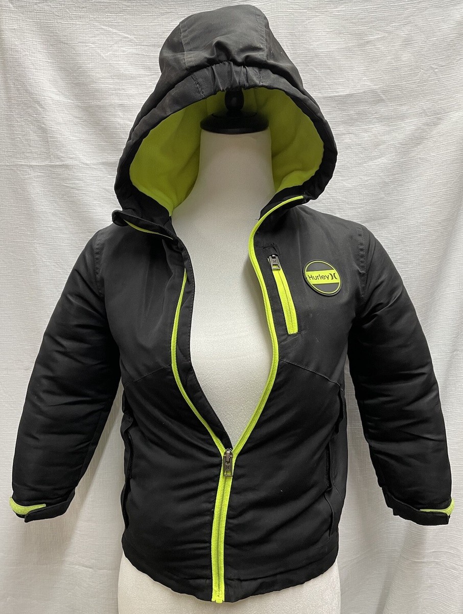Hurley Winter Heavy Fleece Lined Black Snow Coat Kids Size 5/6 | eBay