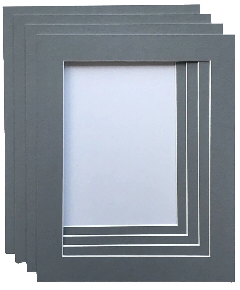 Supporti per foto 10" x 8" grigio grafite adatti per opere d'arte foto 8" x 6" confezione da 4