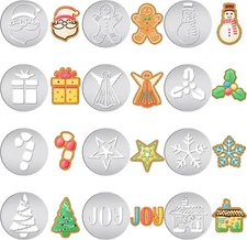 12 Pcs Christmas Cookie Press Set Cookie Press Discs Stainless Steel Cookie Sten