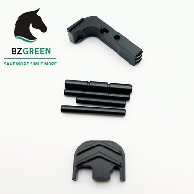 For GLOCK Gen 1-3 17-39 Extended Magazine Release Back Plate 4 Pin Kit Set Black