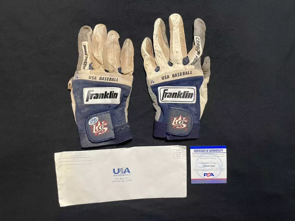 FREDDIE FREEMAN Game Used Autographed Autograph Auto Signed Batting Gloves  PSA