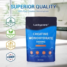 LuckyCare Pure Creatine Monohydrate 500 Gram Powder Vegan Friendly, Bodybuilding