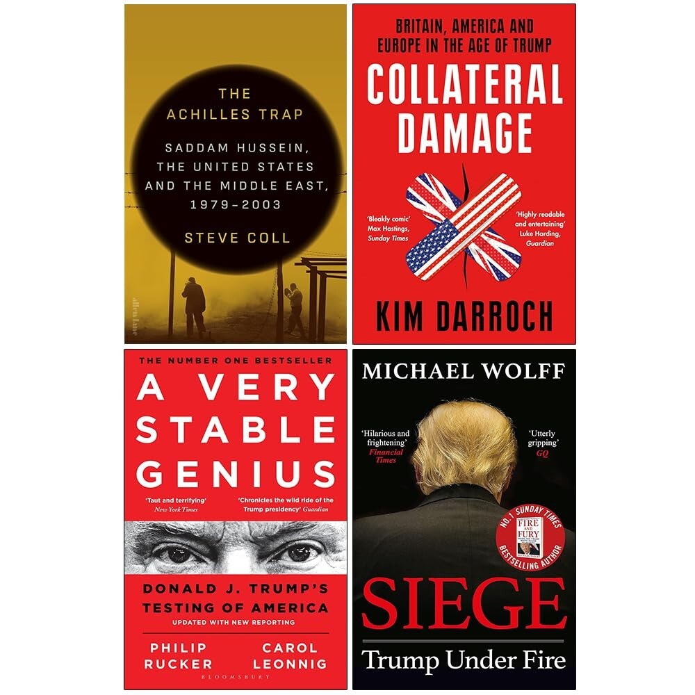 Achilles Trap (HB), Very Stable Genius, Collateral Damage, Siege 4 Books Set