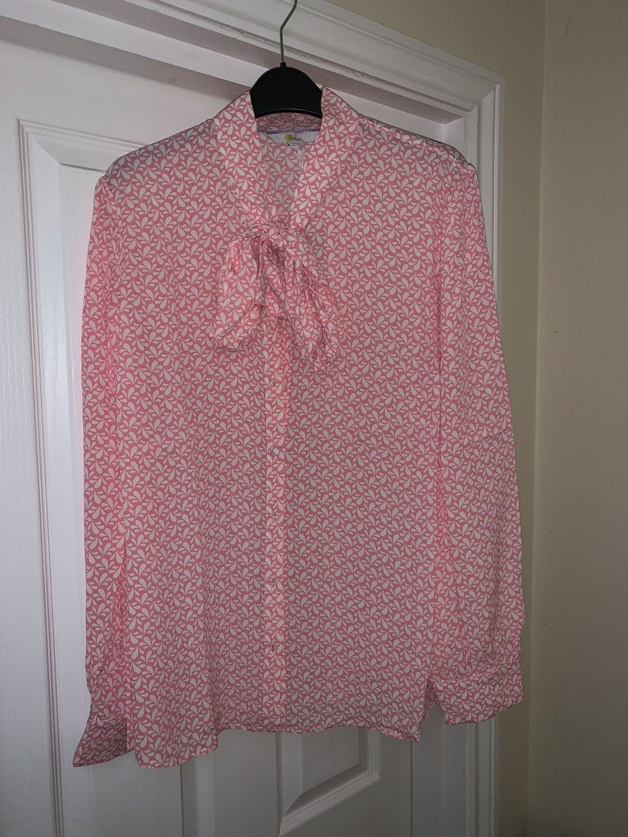 SOLD OUT BODEN Dora Tie-Neck Blouse Azalea Splash UK 14 | eBay UK