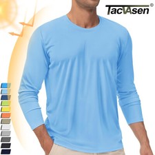 UPF50 Men's Long Sleeve Sun Shirts UV Block Fishing T-Shirts Quick Dry Sport T