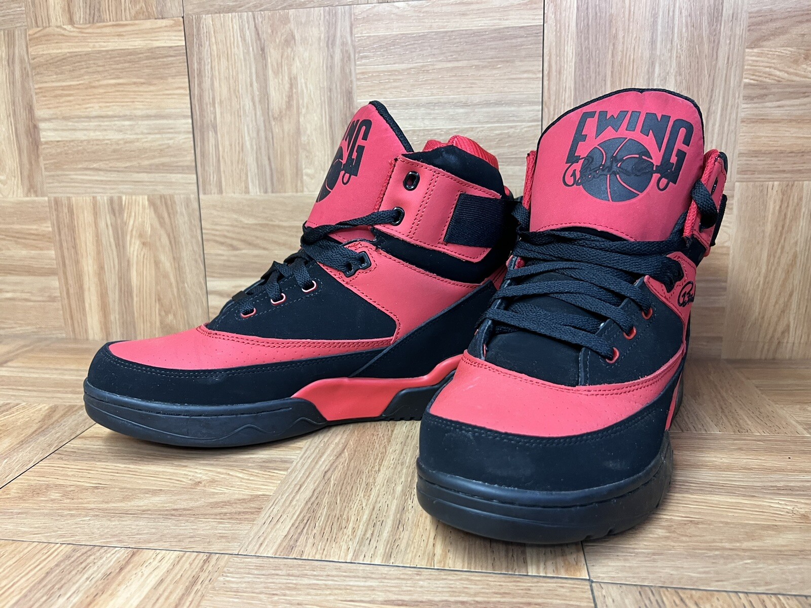 RARE🔥 Patrick Ewing Athletics 33 Hi Black Red Chili Pepper Shoes Sz 9.5 Men's image 6