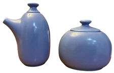 Lindt-Stymeist Rso Brights Blue Sugar Bowl And Creamer With Lids Japan HTF Set