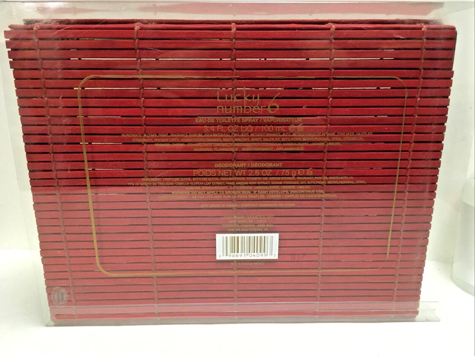 LUCKY NUMBER 6 para HOMBRE JUEGO DE 3 piezas 3,4 oz eau de parfum spray + 2,6 oz desodorante/adherente nuevo en caja Foto 3 de 3
