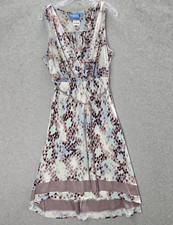 Simply Vera Vera Wang Women Dress Large Brown Snake Print Midi A Line Sleeveless