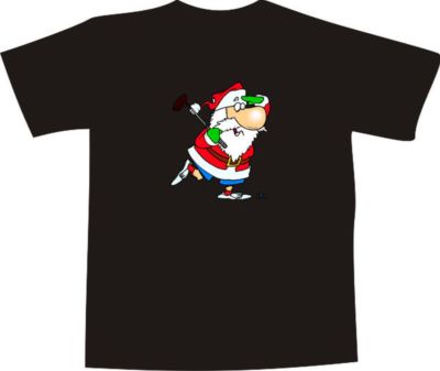 T-Shirt E1288 - Grafik / Design - Weihnachtsmann spielt Golf